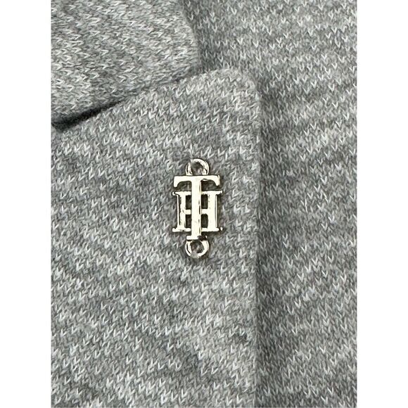 Tommy Hilfiger Women’s Grey Elbow-Patch Button-Cuff Blazer Size 12 - Picture 7 of 15